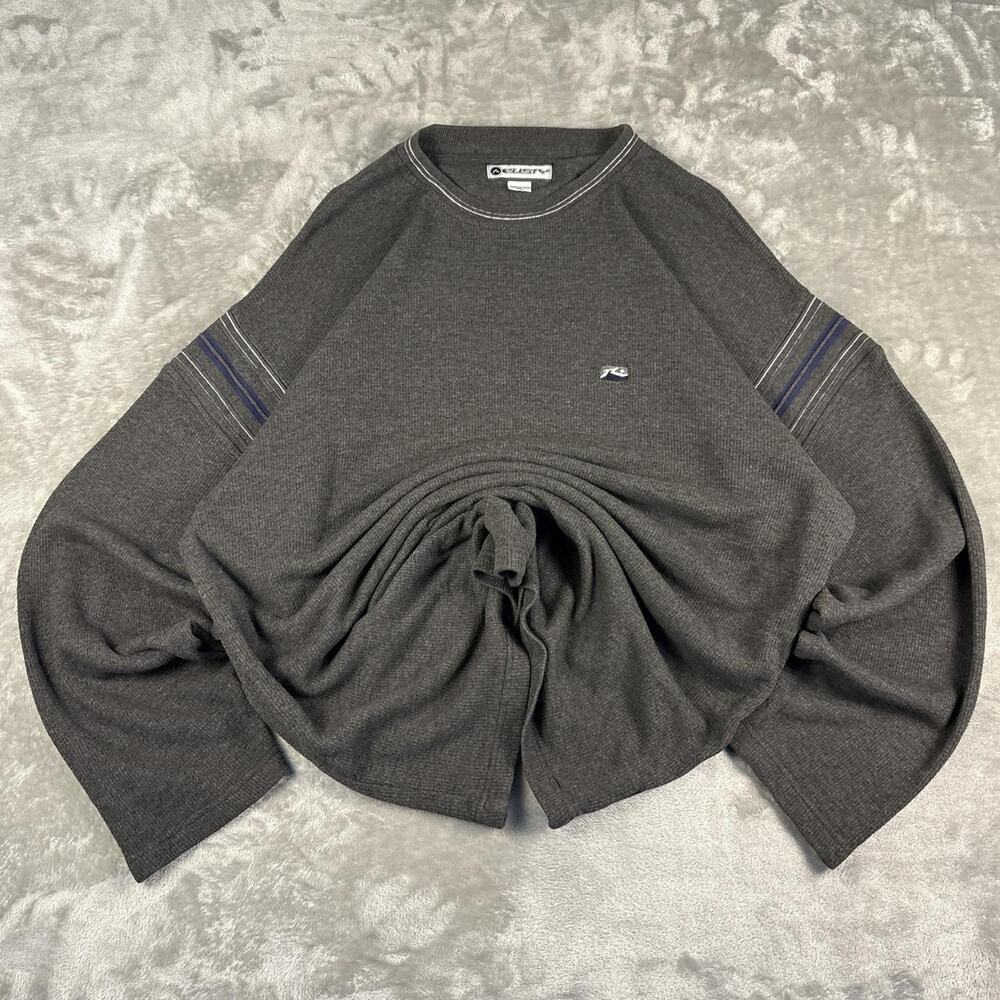 Vintage Rusty Y2K Skater Crewneck Sweater Mens XL Casual Gray Dress Sweater